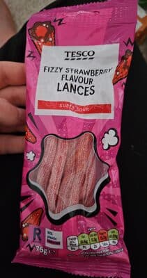 Tesco Fizzy Strawberry Flavour Lances