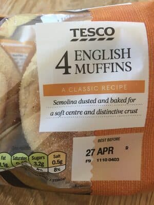 Tesco English Muffins 4 Pack